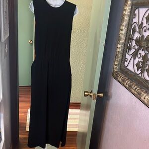 EUC Pact Black Sheath Maxi Dress Crew Neck Sleeveless - Organic Cotton Knit Sz M